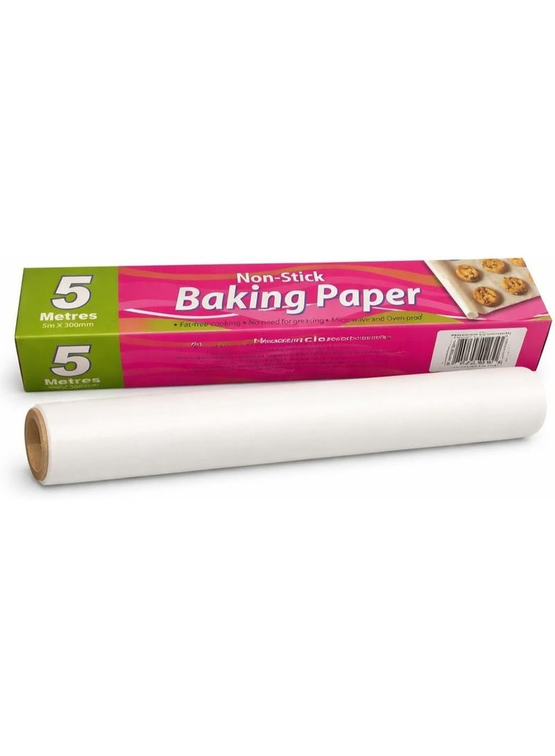 ورق برشمان مقاوم للدهون للطبخ مقاوم لدرجات الحرارة العالية مثالي لبطانة الفرن والفرن والميكروويف والثلاجة مقاس 5 متر × 30 سم (ابيض) - Image 1